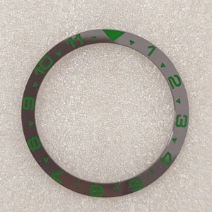SUB Bezel Opening Numbers Green Flat Ceramic Case Outer Bezel OD 38mm ID 31.5mm - Picture 1 of 18
