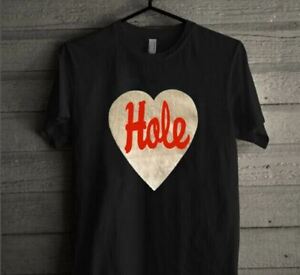 90s Hole band 1994 Hole Heart COURTNEY Love Cotton Black Black Cotton T-Shirt