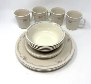 Corelle English Breakfast 16 Teile: 4 Abendessen & 4 Brotteller, 4 Schüsseln & 4 Tassen - Bild 1 von 11