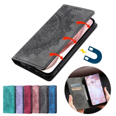 Leather Case for Samsung S22+/S21/S20+ FE Ultra Magnetic Card Flip Wallet Cover - Image 1 of 4