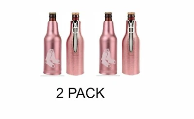 2 PACK BOSTON RED SOX MLB ROSE GOLD PINK BOTTLE COOLERS KOOZIES FREE SHIPPING - Image 1 of 2