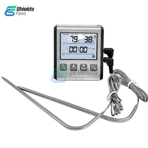 Digital Food Thermometer Temperature Meter Timer Meat Probe For Cooking BBQ Oven - Picture 1 of 27