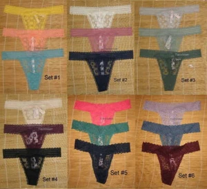 Juego de 3 bragas de encaje floral de Victoria's Secret grandes que elijas - Imagen 1 de 3