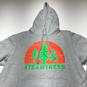 Port & Co. Hoodie Sweatshirt Unisex Size M "Team Trees" Graphic Gray Pullover - Picture 1 of 11
