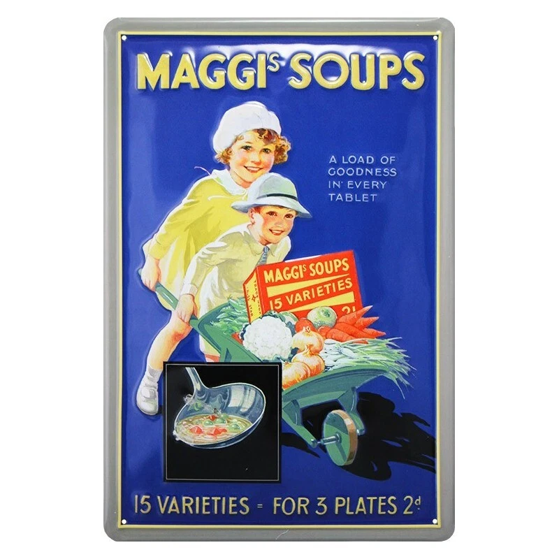Plaque métal publicitaire 20x30cm bombée en relief : SOUPE MAGGI - Photo 1/1