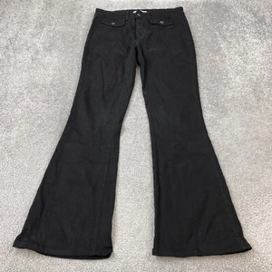 Lois Bell Bottom Flared Jeans Women's W32xL32 Black Mid Rise Button Fly - Picture 1 of 13