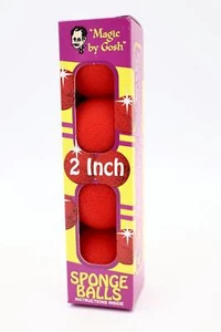 Magic by Gosh 2" Pro Sponge Balls (RED / BOX of 4) by Goshman NEW - Picture 1 of 4