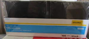 OfficeMax 100er-Pack Slim Jewel Hüllen CD DVD Pack Schwarz Neu in versiegelter Verpackung - Bild 1 von 4