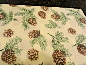 2 Standard size Pillow Cases MOSSY OAK brown pine cones green cream Nature Look - Picture 1 of 4