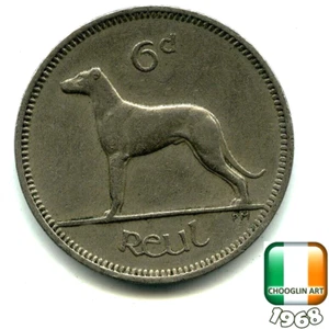 Eine irische Sixpence 6d Münze von 1968, 57 Jahre alt! - Bild 1 von 1