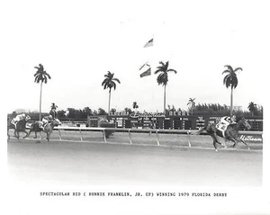 SPECTACULAR BID 8X10 PHOTO HORSE RACING PICTURE JOCKEY RONNIE FRANKLIN JR. - Picture 1 of 1