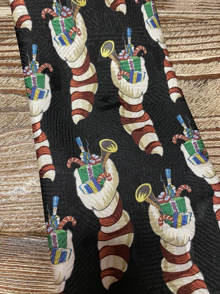 Medias de corbata de hombre de novedad navideña Alfanso Laporte 100 % seda Foto 1 de 4