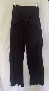 Kona Sol Hose Damen M schwarz Gummibund vorne zum Binden weites Bein Cover Up - Bild 1 von 5