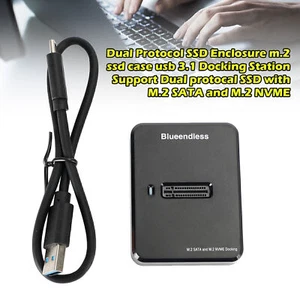 Dual Protocol SATA/NVME M.2 SSD Case USB 3.1 Dual Protocal Docking Station - Picture 1 of 11