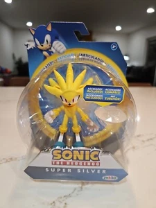 Sonic the Hedgehog SUPER SILVER 4" Action Figure White Emerald NEW RARE - Picture 1 of 5
