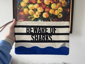 KATE SPADE NEW YORKBEWARE OF SHARKS CLUTCH - Picture 1 of 7