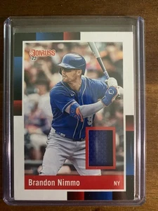 2022 Donruss Brandon Nimmo Game Worn Relic New York Mets - Picture 1 of 2