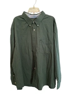 Izod Hemd Herren grün/blau Gingham kariert 3XB Langarm Stretch - Bild 1 von 4