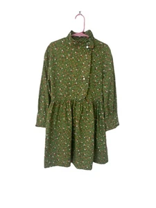 Vintage Mädchen grün Calico Prairie Baumwolle Kleid Linda L 6/8 - Bild 1 von 11