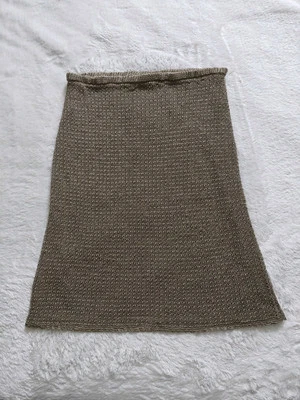 Alfani Women's Knitted Crotchet Knee Length Vintage Skirt Size Large Beige Brown - Image 1 of 4