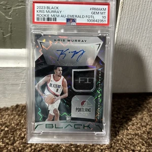 WOW 2023 Black Kris Murray RC EMERALD FOTL 3/3 🔥🔥Auto Patch PSA 10 BLAZERS - Picture 1 of 6