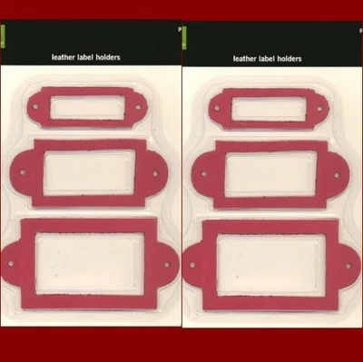 2 CONJUNTOS DE SOPORTES PARA ETIQUETAS DE CUERO REAL PARA HACER RECUERDOS Rojo liso 3 piezas Adornos Foto 1 de 2