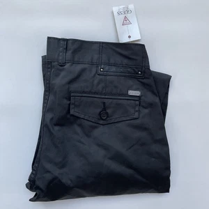 G By Guess Slim Straight Black Jeans Coated Finish Size 28 - Picture 1 of 10