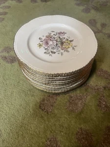 Homer Laughlin Cunningham&Pickett Stratford Dinner Plate Set Of 12 22 Karat trim - Picture 1 of 5