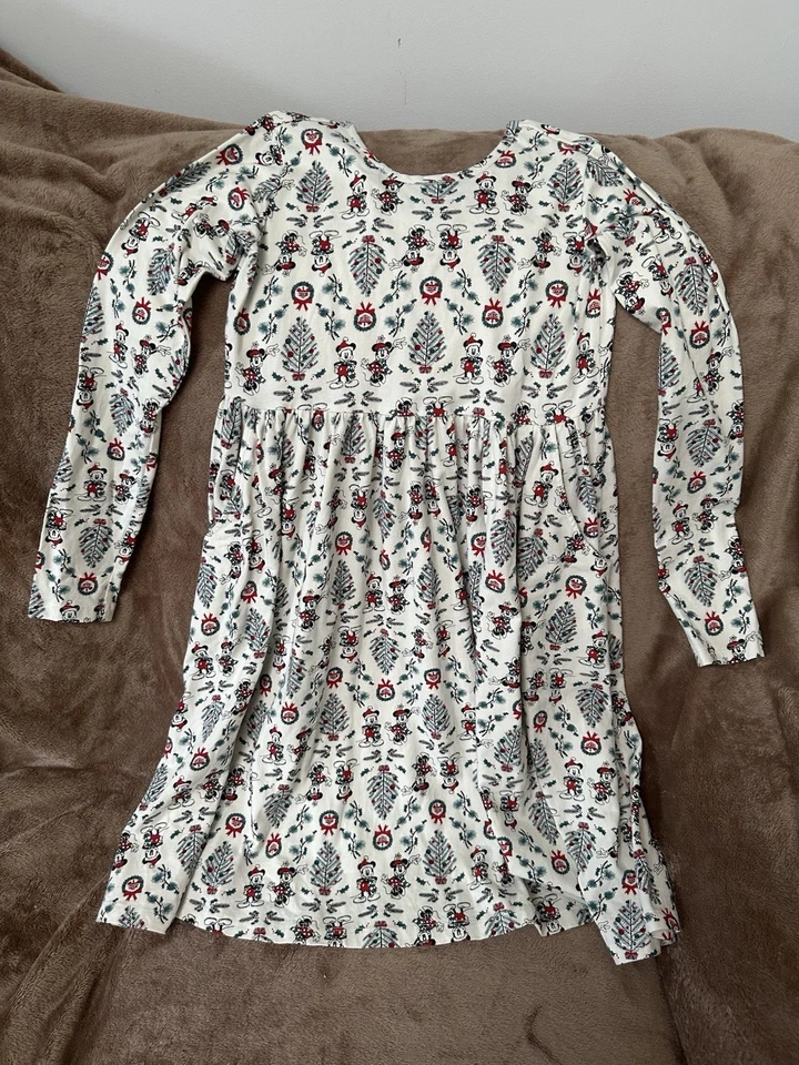 Платье девочки Disney Рождество длинным рукавом Микки Минни Ханна Андерсон размер 12 новый - Изображение 1 из 4