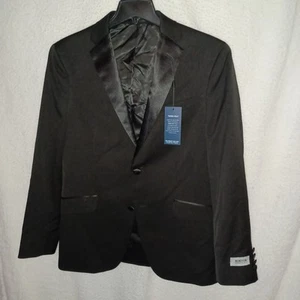 Kenneth Cole Men's 40R Tuxedo Suit Jacket Sport Coat Blazer Black Mini Check (1B - Picture 1 of 11