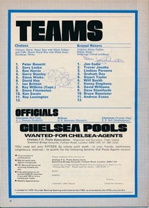 SIGNIERTES PROGRAMM - Chelsea v Bristol Rovers 1975/1976 mit ZWEI Autogrammen - Bild 1 von 1