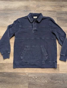 Taylor Stitch Shirt Herren XL 44 blau The Turnover 1/4 Knopf Kragen Rugby Polo - Bild 1 von 15