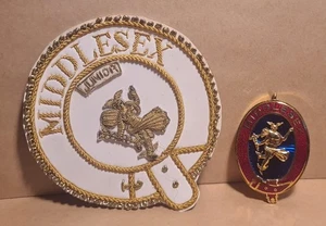 Masonic - Middlesex : Mark Master Mason Dressed Badge + collar jewel - Picture 1 of 1