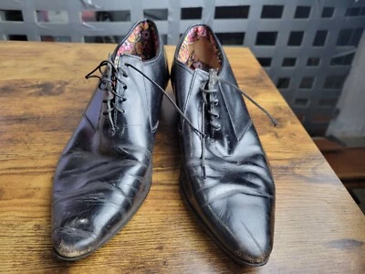 Zapatos de vestir Oxford de cuero negro neolite de colección raros años 80 para hombre - talla 10 Foto 1 de 4