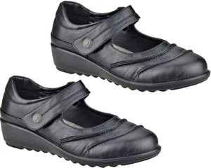 Womens Touch Fastening EEE Wide Fit Walking Lightweight Nurse Hospital Shoes - Picture 1 of 18