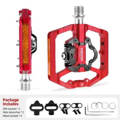 Self-locking MTB Bicycle SPD Pedals 3 Bearings Anti-slip Aluminium Alloy - Image 1 of 4