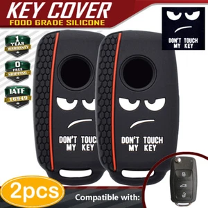2PC FOR VOLKSWAGEN KEY FOB CASE COVER 3 BUTTON MK6 HOLDER VW GTI GOLF TIGUAN CC - Picture 1 of 6