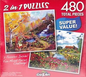 Jigsaw Puzzle LITTLE RED RIDING HOOD - HUNSETT MILL 240 Pcs ea 11"x9" 2 Pack