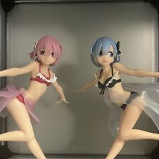 Banpresto Re:Zero Celestial Vivi Rem & Ram Swimsuit 2 Figure Set Anime Loose