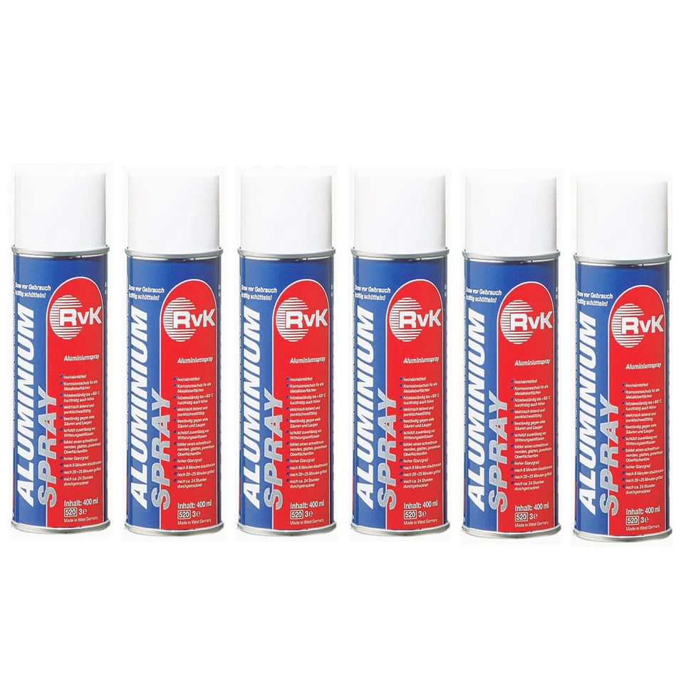 6 Dosen Aluminiumspray 400ml Alu-Spray, Aluminium, 99,5 % Reinaluminium - Bild 1 von 1