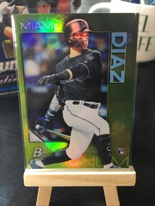 Isan Diaz 2020 Bowman Platinum Chartreuse #9 Rookie Card Miami Marlins