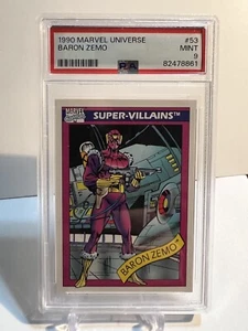 1990 Marvel Universe Baron Zemo PSA 9 Mint #53 | Sworn Enemy of Captain America - Picture 1 of 2