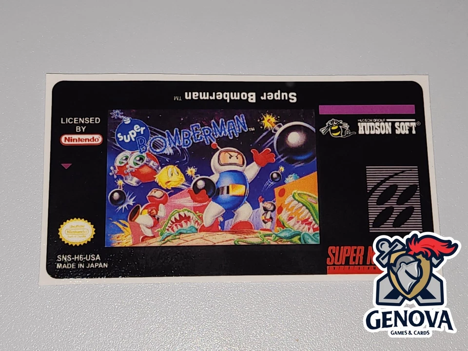 Etiqueta de repuesto Super Bomberman Snes juego pegatina precortada Foto 1 de 1
