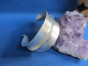 MALI West African Ethnic Jewelry "FULANI SILVER" HAMMERED WIDE BRACELET A - Picture 1 of 4