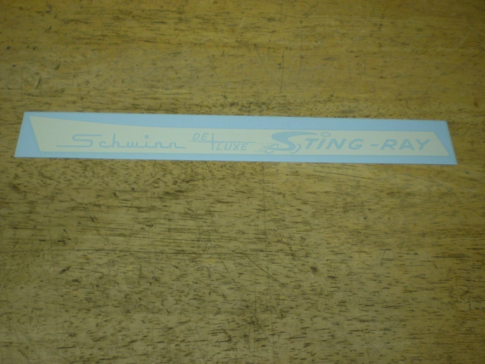 Schwinn Approved Deluxe Stingray Bicycle Reverse White Chainguard Decal - Image 1 of 1