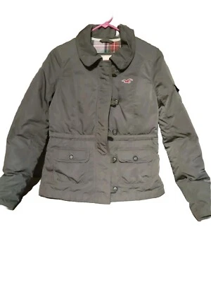 Abrigo Chaqueta Parka Hollister Extra Pequeño Aislado Franela Forrada Verde Ejército Foto 1 de 4