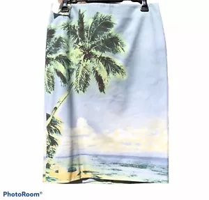 Lord & Taylor Tropical Palm Tree Summer Skirt Sz 8 NEW - Picture 1 of 7