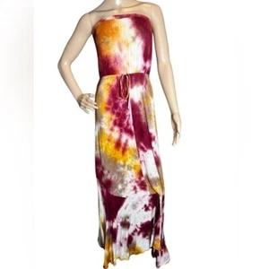 Rolla Coster Maxikleid trägerlos mehrfarbig Batik Größe Medium - Bild 1 von 12