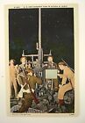 Vintage PC WW2 US Anti Aircraft Gun In Action At Night US Army Signal Corps #669