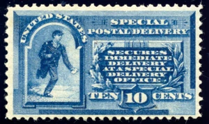 US E1 10c 1885 Special Delivery PSAG cert F-VF unused OG hinged - Picture 1 of 3